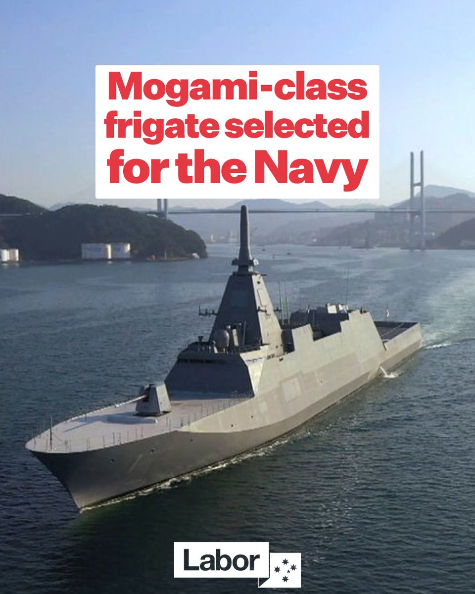 Senator Raff Ciccone (@senraffciccone) on Twitter photo Strengthening the <a href="/Australian_Navy/">Royal Australian Navy</a>⚓️
The Albanese Govt has selected Mitsubishi Heavy Industries to deliver upgraded Mogami-class frigates, with 3 ships to be built in 🇯🇵 & the first arriving in 2029 – 5 years ahead of schedule.
Eight more will be built right here in WA.
#auspol Strengthening the <a href="/Australian_Navy/">Royal Australian Navy</a>⚓️
The Albanese Govt has selected Mitsubishi Heavy Industries to deliver upgraded Mogami-class frigates, with 3 ships to be built in 🇯🇵 & the first arriving in 2029 – 5 years ahead of schedule.
Eight more will be built right here in WA.
#auspol