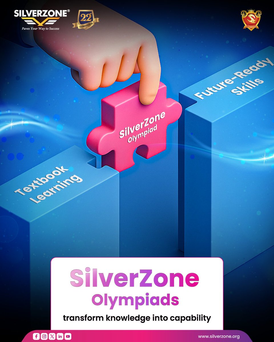 SZOlympiads's tweet image. SilverZone doesn’t just test what students know — we focus on what they can do.

#SkillBasedLearning #CompetencyDevelopment #FutureReadyEducation #SilverZoneOlympiads #LearningWithPurpose #AcademicExcellence #21stCenturySkills #BeyondExams #StudentSuccess #EducationMatters