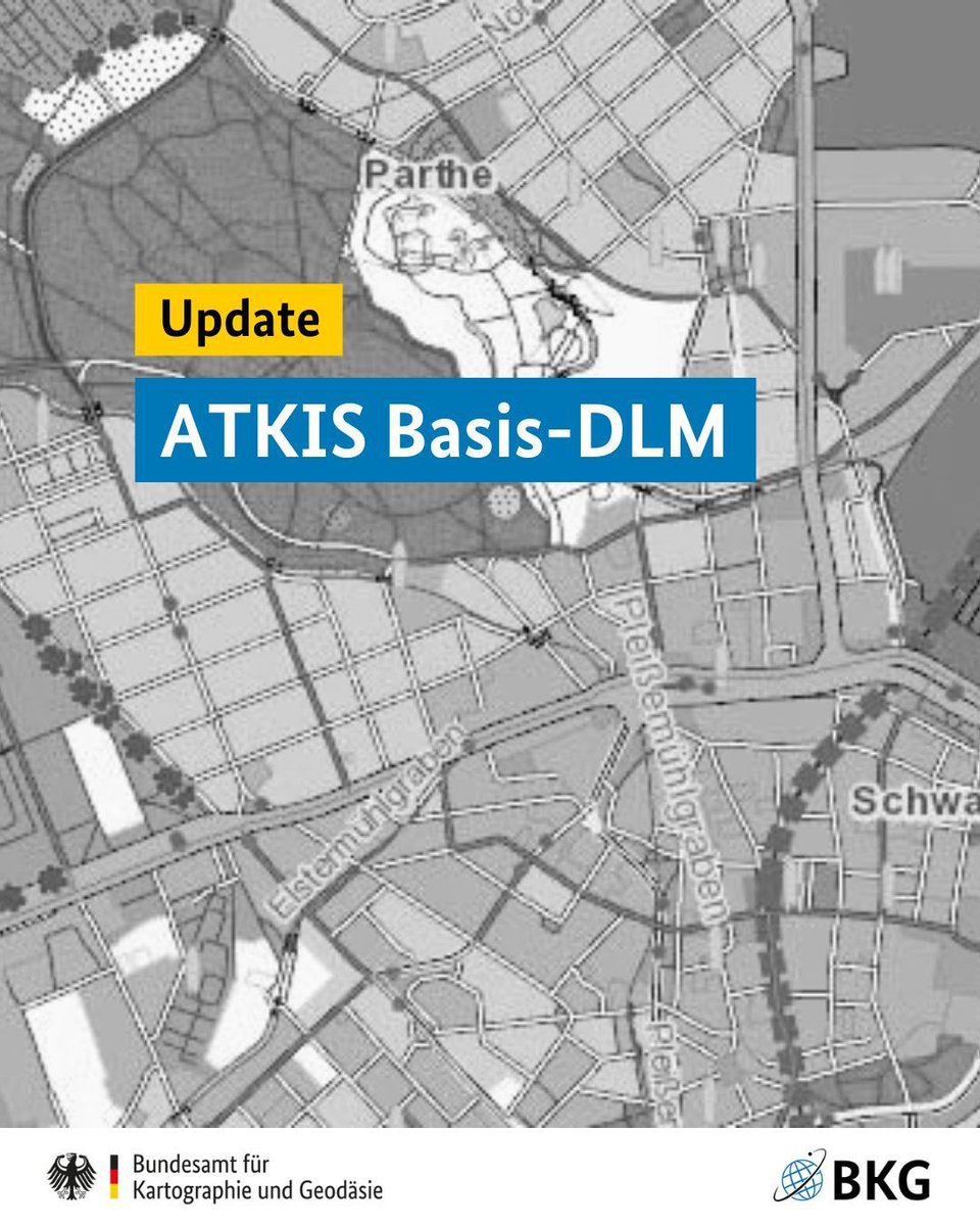 BKG_Bund's tweet photo. 🗺️ Wir haben das Digitale Basis-Landschaftsmodell ATKIS-#BasisDLM für alle Bundesländer aktualisiert in den Vertrieb übernommen. #Geodaten #Update
ℹ️ Mehr Infos: https://t.co/QBAuS0WRgX https://t.co/9UcEK7vs8g