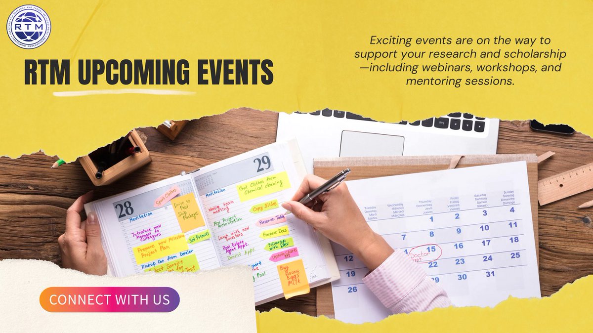 📅 RTM Upcoming Events — Stay Connected!

Exciting events are on the way to support your research and scholarship—including webinars, workshops, and mentoring sessions.

🔗 Full details on our website: mentoringresearchers.org

#RTMEvents 
#GroundedTheory 
#AcademicCommunity