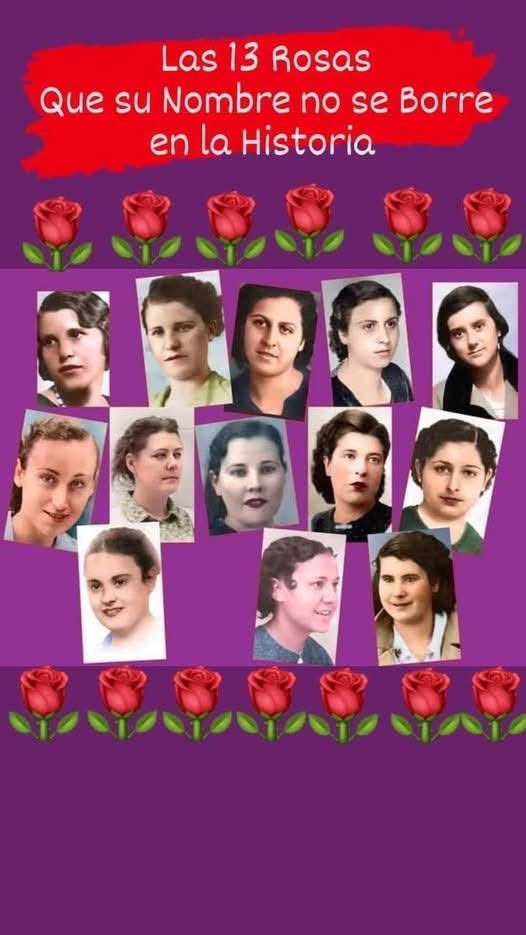 ‘Trece rosas caen junto al paredón, 
un cinco de agosto sin razón
año treinta y nueve la ira y el terror, 
derramaron la sangre del amor’

Que sus nombres no se borren de la historia ❤️

#TreceRosas 🌹🌹🌹🌹🌹🌹🌹🌹🌹🌹🌹🌹🌹

youtu.be/jH-zU_GxakY?si…