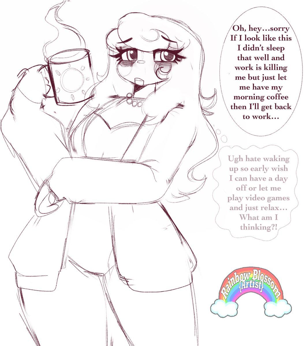 Overwork and Tired Dolly Sketch ☕️