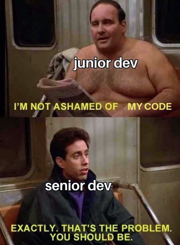 lingodotdev's tweet image. I’m not ashamed of my code 🤭