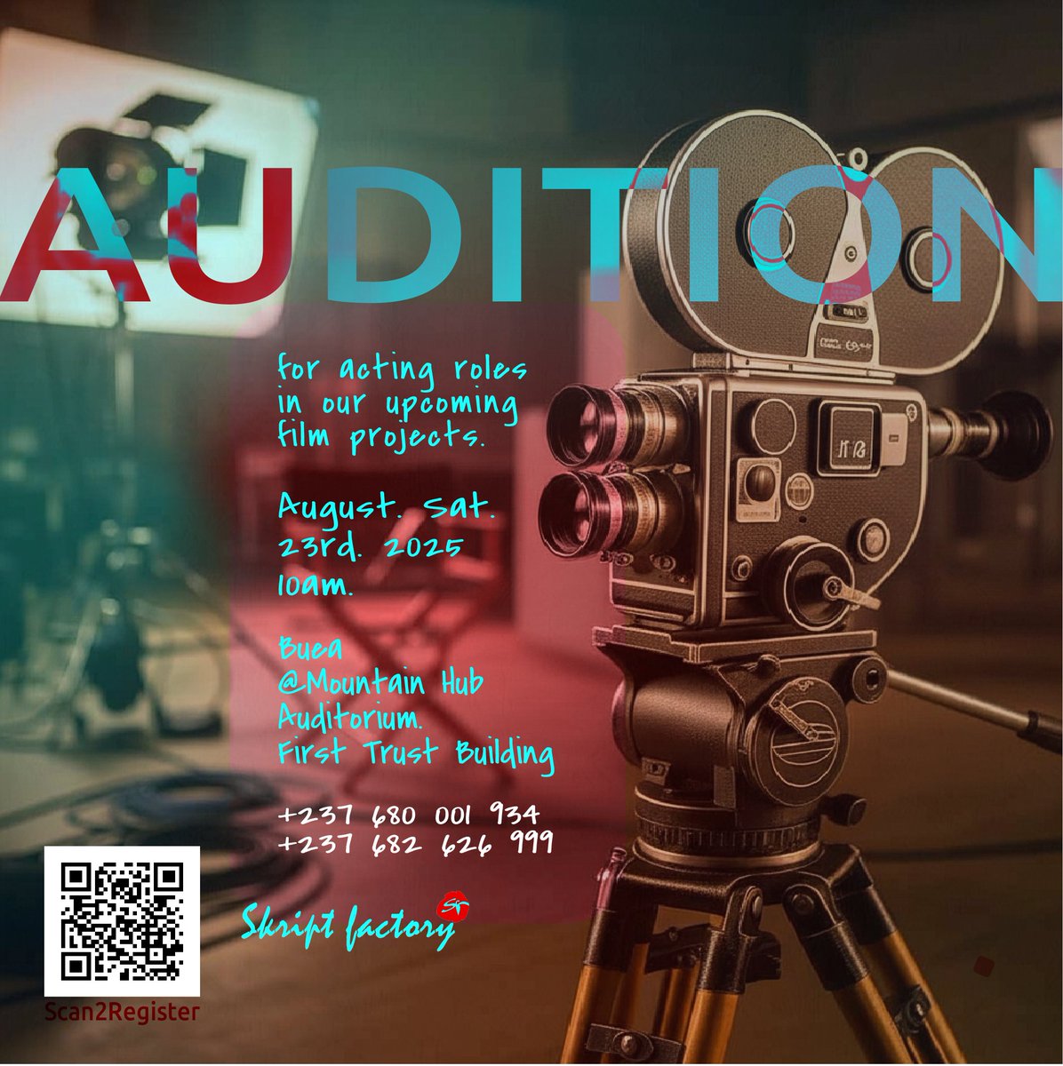 Audition Call!

Dear actors and actresses, we're thrilled to invite you to audition for roles in our upcoming film projects. 

Date: August 23rd, 2025.
Register at: lnkd.in/eYhC-mDP

#sf #skriptfactory #skripfty #films #filmmaking