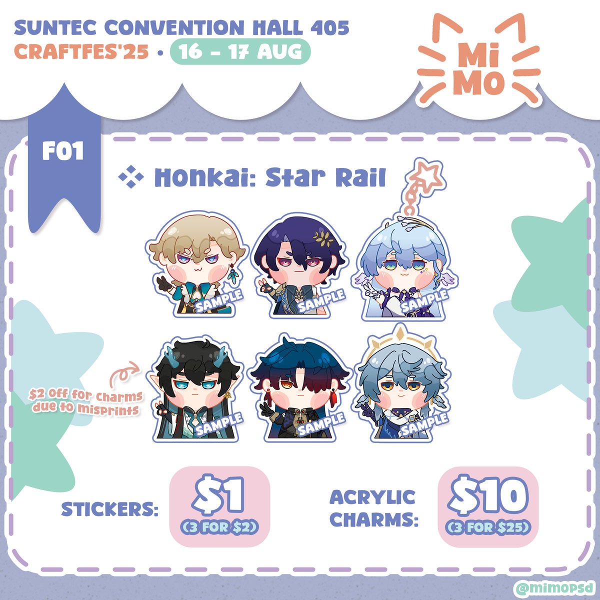 mimopsd's tweet photo. 🎉 CRAFTFES'25 CATALOGUE DROP! 🎉

Here's what I’m bringing to #craftfestsg with @/ichigobunart &amp; @the_anicmator at Booth F01! ✨

💸 Prices in post (Cash/PayNow)
📩 DM to reserve!

📍 Suntec Convention Hall 405
📅 16 Aug (12PM–8PM) &amp; 17 Aug (11AM–7PM)

#sgartist #wuwa #hsr https://t.co/A6gzwghL5d