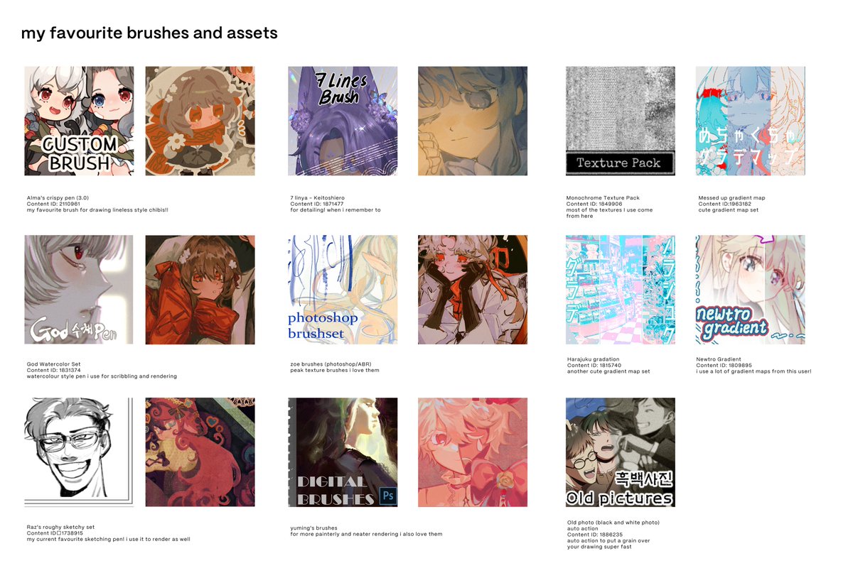 compilation of my favourite brushes!! (for csp) 🔗s below