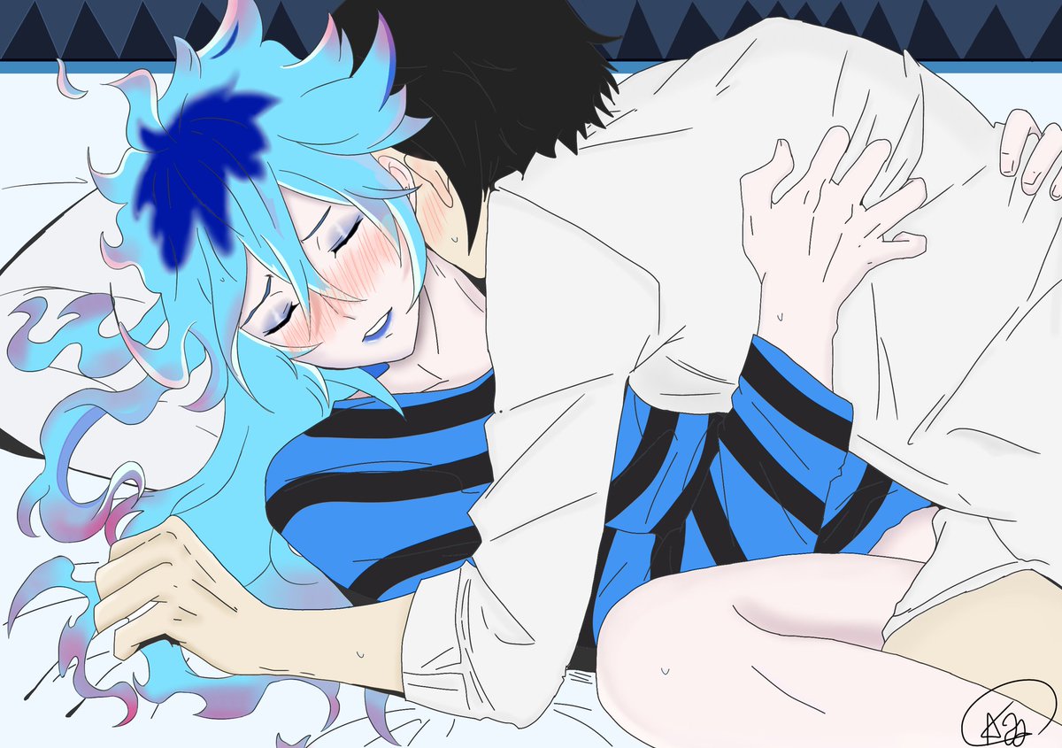 I was finally able to finish it! Idia has a je ne sais quoi.I can't help but have lewd thoughts about Idia 😵.His blue lips tempt me to kiss him until they're swollen. Yes, I'm seriously schizophrenic.🤧
But I can't help but love him. #idiashoroud #tenshidia #twistedwonderland