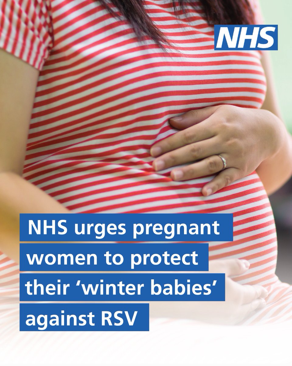 The NHS is calling on pregnant women from 28 weeks to get the RSV vaccine and protect their newborns from serious illness. 
 
RSV is a major cause of hospitalisations in young children – but one vaccine during pregnancy offers protection from birth. 
 
➡️ england.nhs.uk/2025/08/nhs-ur…