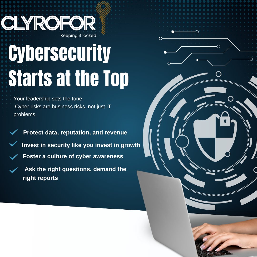 Cybersecurity isn’t just IT — it’s a business priority.
C-level leaders must drive awareness, resilience, and action from the top.

#CyberLeadership #RiskManagement #CyberResilience #InfoSec #CLevelSecurity
