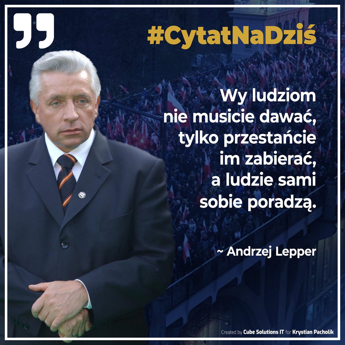 14. rocznica śmierci Andrzeja Leppera

3 lata temu, na konferencji w Zielonej Górze domagaliśmy się prawdy, w sprawie śmierci byłego wicepremiera i lidera Samoobrony - jak i tragicznych losów jego najbliższych współpracowników.

"Przedstawiciele Konfederacji chcą powołania