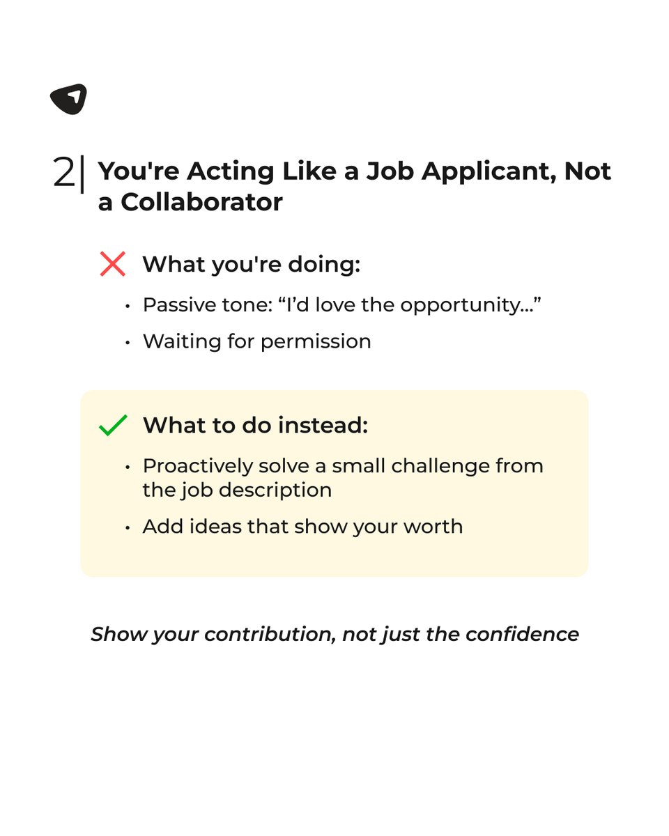 weareuplers's tweet image. Still not landing interviews?

You might be making these 3 job search mistakes.🚫

Fix them and start showing up like the collaborator companies want to hire.

👇Swipe-worthy tips inside.

#JobSearchTips #RemoteJobs #LinkedInTips #UplersAsk