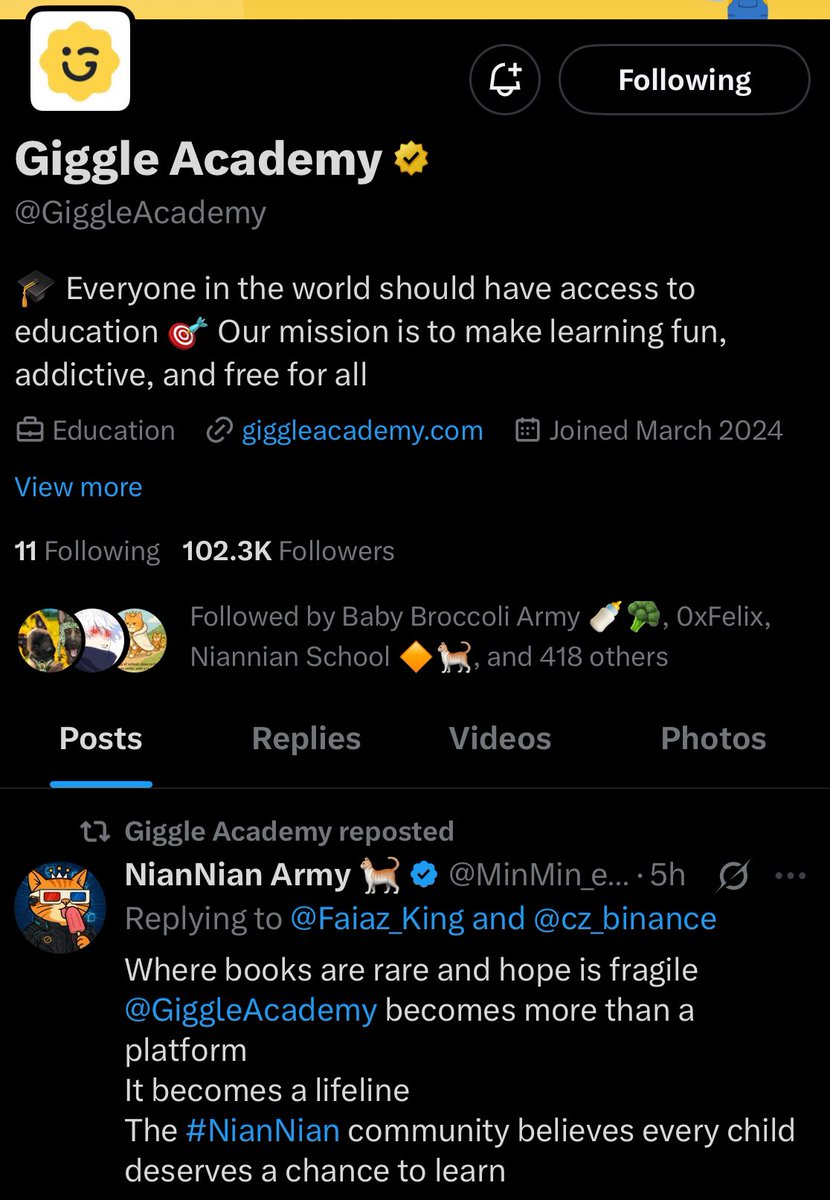 OG BIOCH (@ogbioch) on Twitter photo <a href="/four_meme_/">Four.Meme</a> <a href="/GiggleAcademy/">Giggle Academy</a> #NianNian has published over 170+ <a href="/GiggleAcademy/">Giggle Academy</a> stories and is the only project bringing the platform into real life settings
Look who just retweeted … <a href="/four_meme_/">Four.Meme</a> <a href="/GiggleAcademy/">Giggle Academy</a> #NianNian has published over 170+ <a href="/GiggleAcademy/">Giggle Academy</a> stories and is the only project bringing the platform into real life settings
Look who just retweeted …
