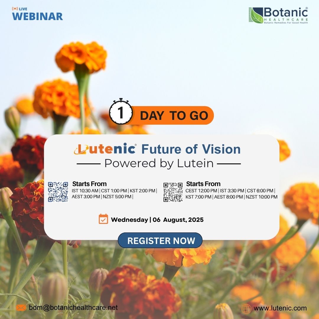 BotanicHealthc1's tweet image. Hurry Up - Last change to register: tinyurl.com/Live-Webinar-o…; tinyurl.com/LIVE-WEBINAR-L…

#Lutein #EyeHealth #VisionSupport #NutraceuticalInnovation #BotanicHealthcare #WebinarAlert #LutenicFuture #MeetTheExpert