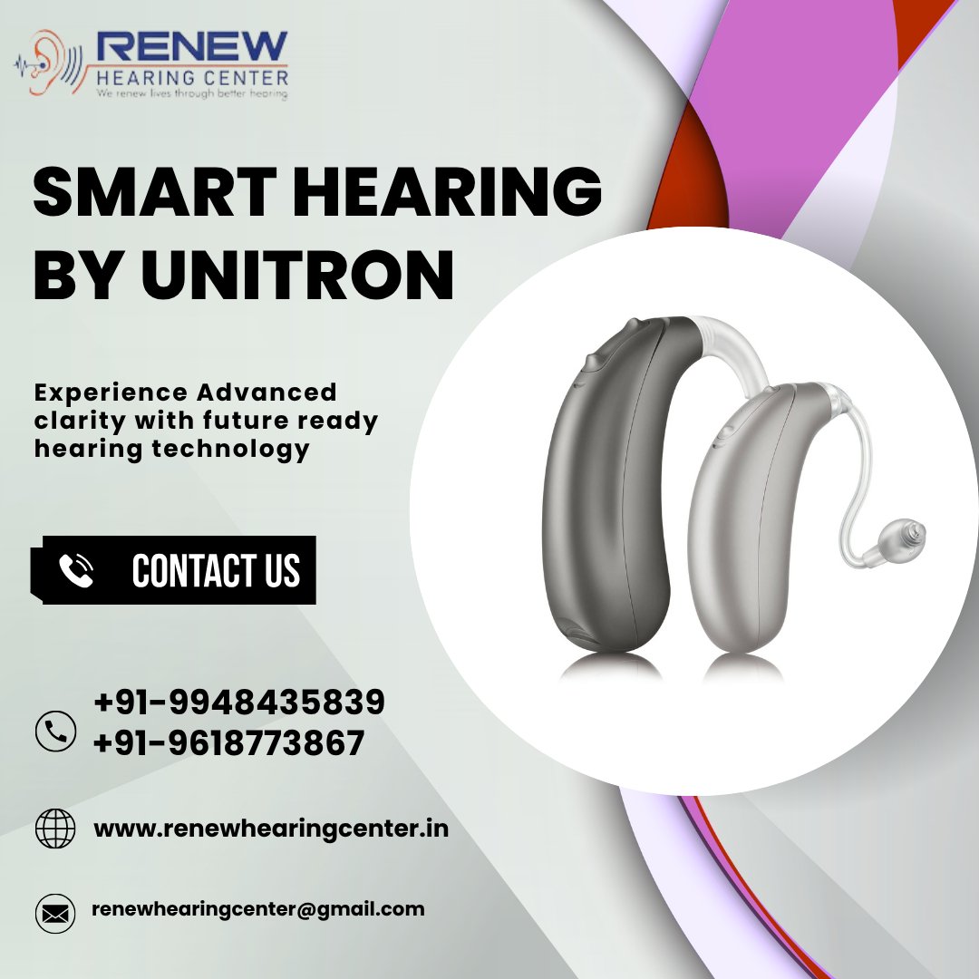 HearingRenew's tweet image. Unitron hearing aids deliver clear, natural sound with advanced speech recognition technology. 

For more information visit: renewhearingcenter.in
Call us: +91-9948435839, +91-9618773867
Email id : renewhearingcenter@gmail.com

#Unitron #ITEHearingAid #HearingSolutions