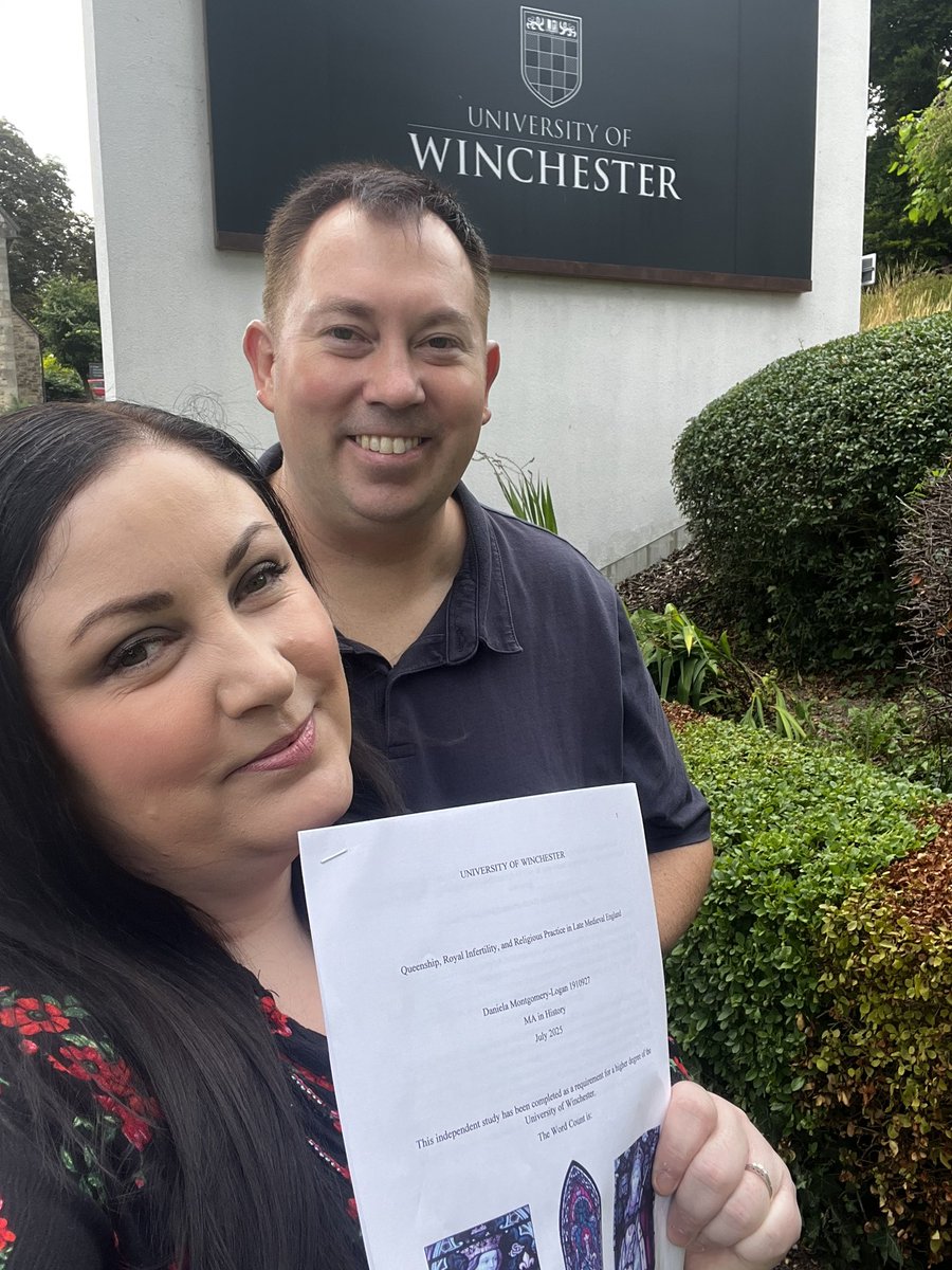 After the hardest three years, it’s finally done. MA Thesis, Queenship, Royal Infertility and Religious Practice in Late Medieval England submitted ✅ The MA has been incredible. I am beyond grateful to my supervisor Dr Ellie Woodacre and all the history team <a href="/WinchesterHist/">University of Winchester History Programmes</a>