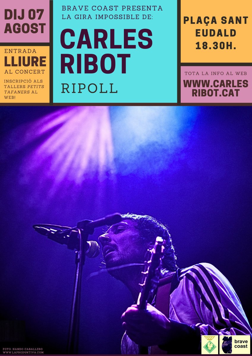 🎶 Aquest dijous, concert de Carles Ribot a #Ripoll, en el marc de la seva "Gira Impossible".

🗓️ 7 d'agost
🕒 18.30 h
📍 Plaça Sant Eudald

Entrada lliure.