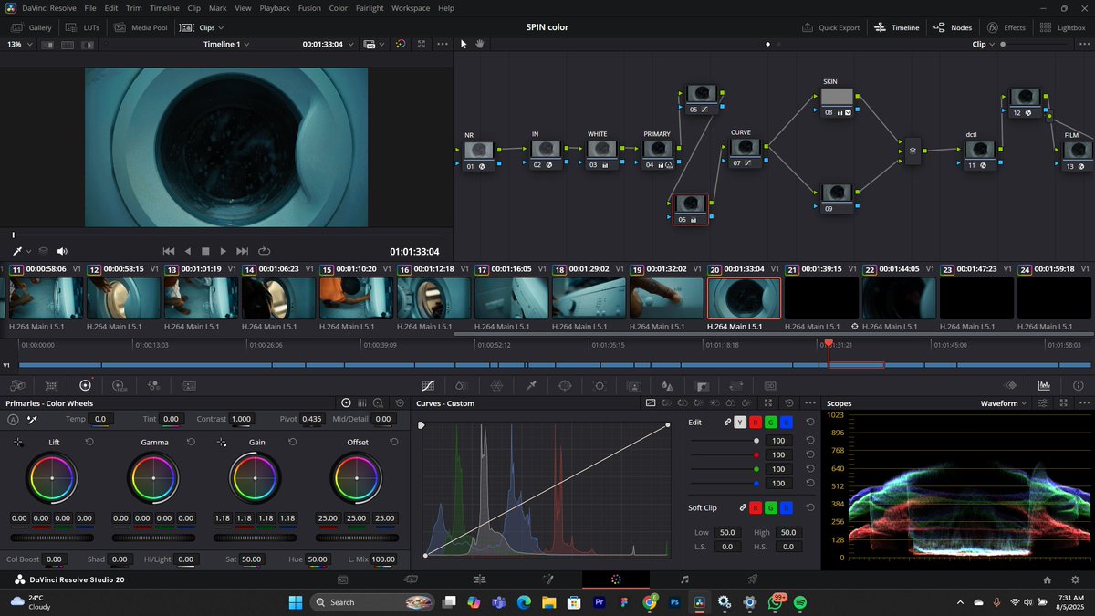 EUJdesigns's tweet image. FInally done with Color grading the clips for &quot;SPIN&quot; now on to the next stage of Motion designing and VFX. 

#buildinpublic #shortfilm #Spin