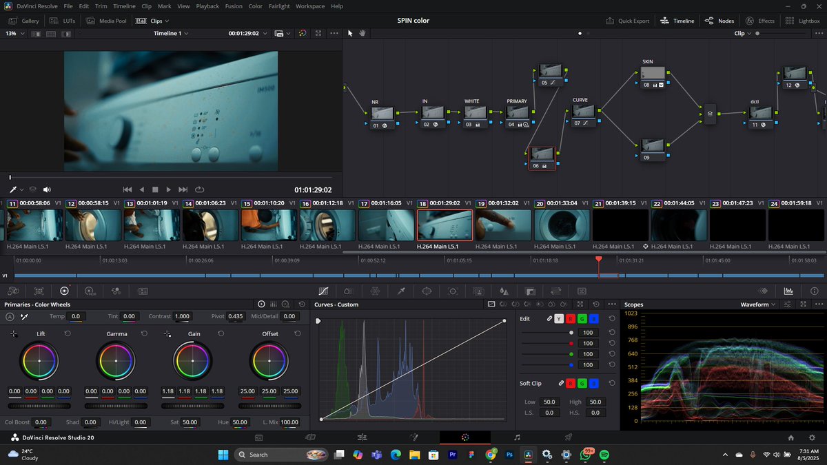 EUJdesigns's tweet image. FInally done with Color grading the clips for &quot;SPIN&quot; now on to the next stage of Motion designing and VFX. 

#buildinpublic #shortfilm #Spin
