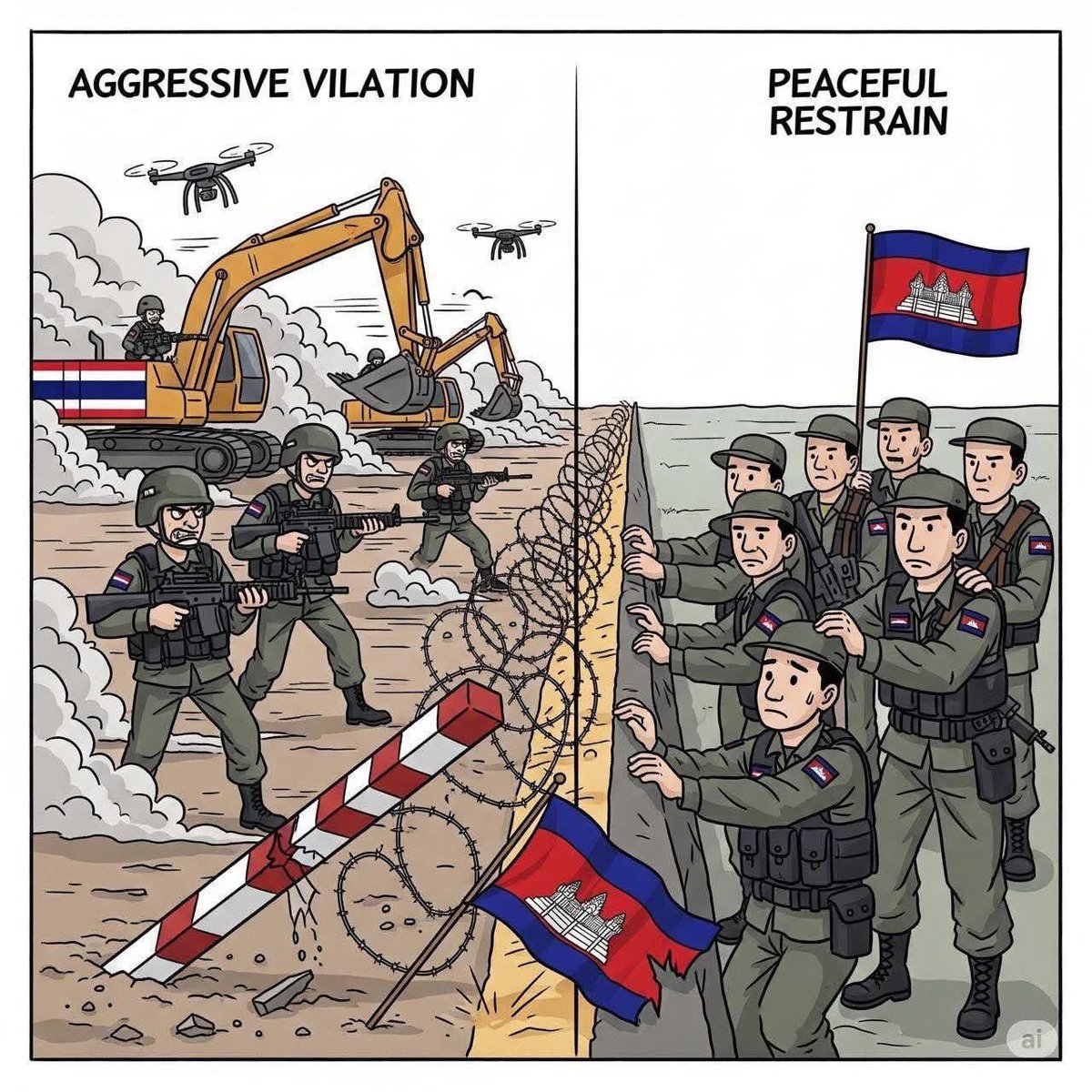 pisethhan007's tweet photo. Cambodia has strongly condemned Thailand for what it describes as a serious violation of the ceasefire agreement, following a cross border incursion by Thai armed forces into AnSes area inCambodian territory and under full control of Cambodian Armed Forces after Ceasefire. https://t.co/QhWXmSYGrg