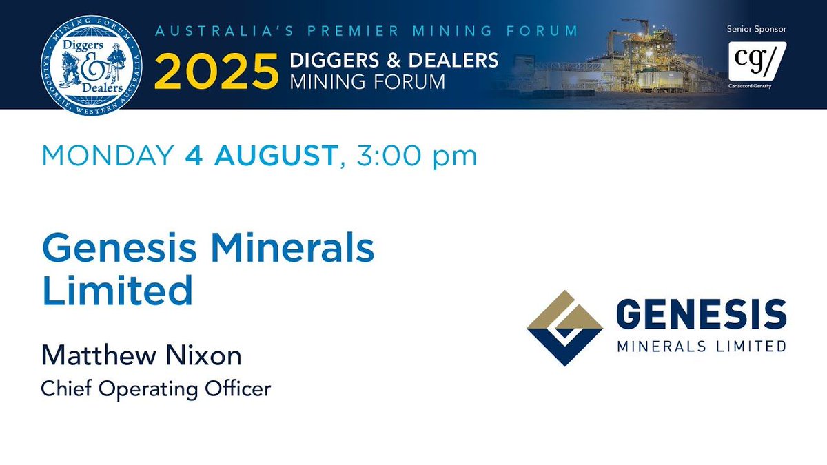 📆 IN CASE YOU MISSED IT ... 📆 

Corporate Presentation - as presented at the Diggers &amp; Dealers Conference in Kalgoorlie yesterday: