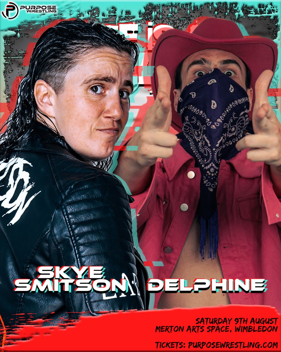 Purpose Wrestling (@wrestlepurpose) on Twitter photo π¨ MATCH ANNOUNCEMENT π¨
LIFE IS A KILLER
This Saturday!
Tix: purposewrestling.com/9aug
"The Villainess" <a href="/SkyeSmitson/">Skye Smitson</a> takes on "The Croydon Cowboy" Delphine!
Wimbledon Library, London
Doors 6pm | Show: 6:30pm π¨ MATCH ANNOUNCEMENT π¨
LIFE IS A KILLER
This Saturday!
Tix: purposewrestling.com/9aug
"The Villainess" <a href="/SkyeSmitson/">Skye Smitson</a> takes on "The Croydon Cowboy" Delphine!
Wimbledon Library, London
Doors 6pm | Show: 6:30pm