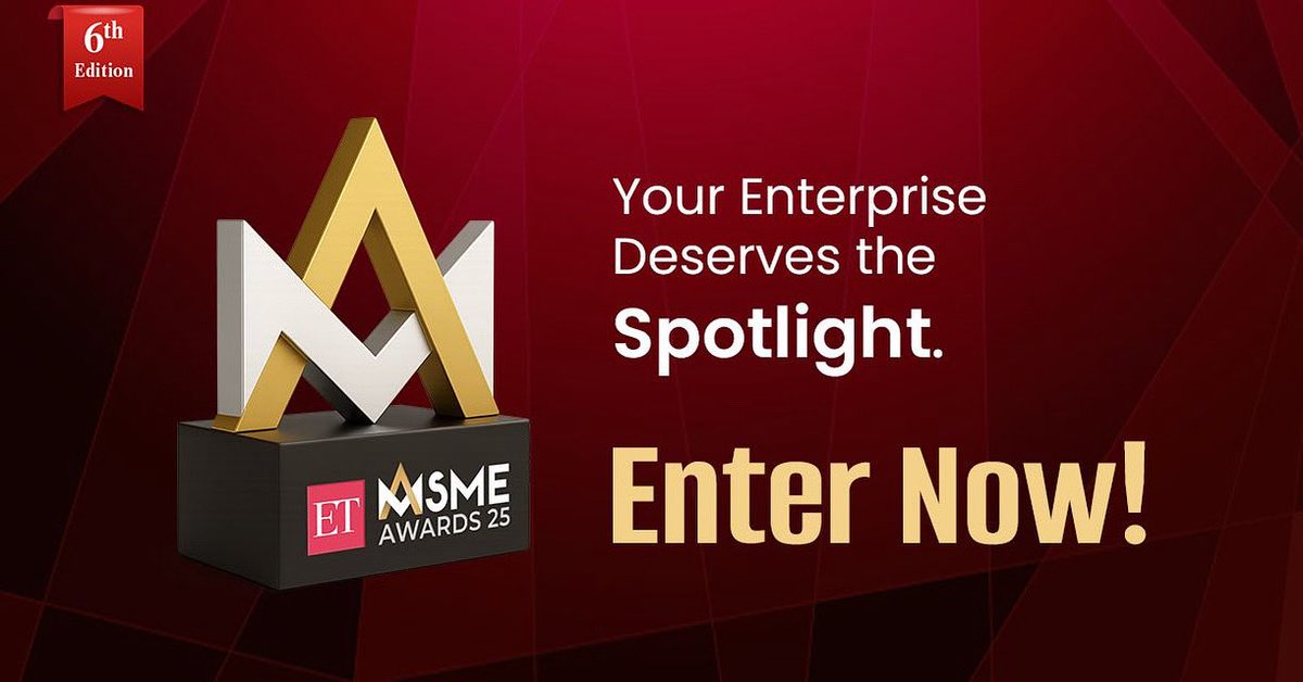 Know an entrepreneur who's building something incredible?
Tag them below 👇 

Because the ET MSME Awards 2025 are now accepting nominations!
 ✅ 22 categories
 ✅ No nomination fee
 ✅ National stage for your story
 ✅ Let’s celebrate India’s MSME heroes!
 
🔗
