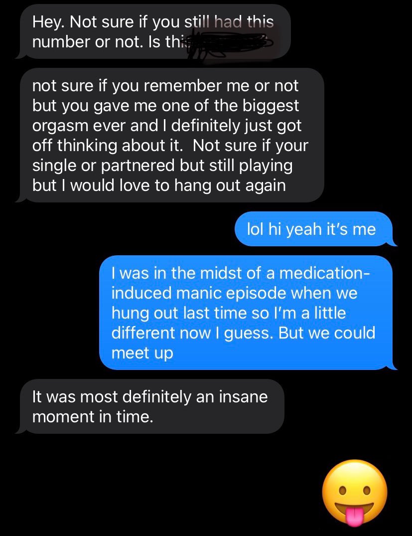 Idk I just got this cute message from an old one night stand and it made my night
