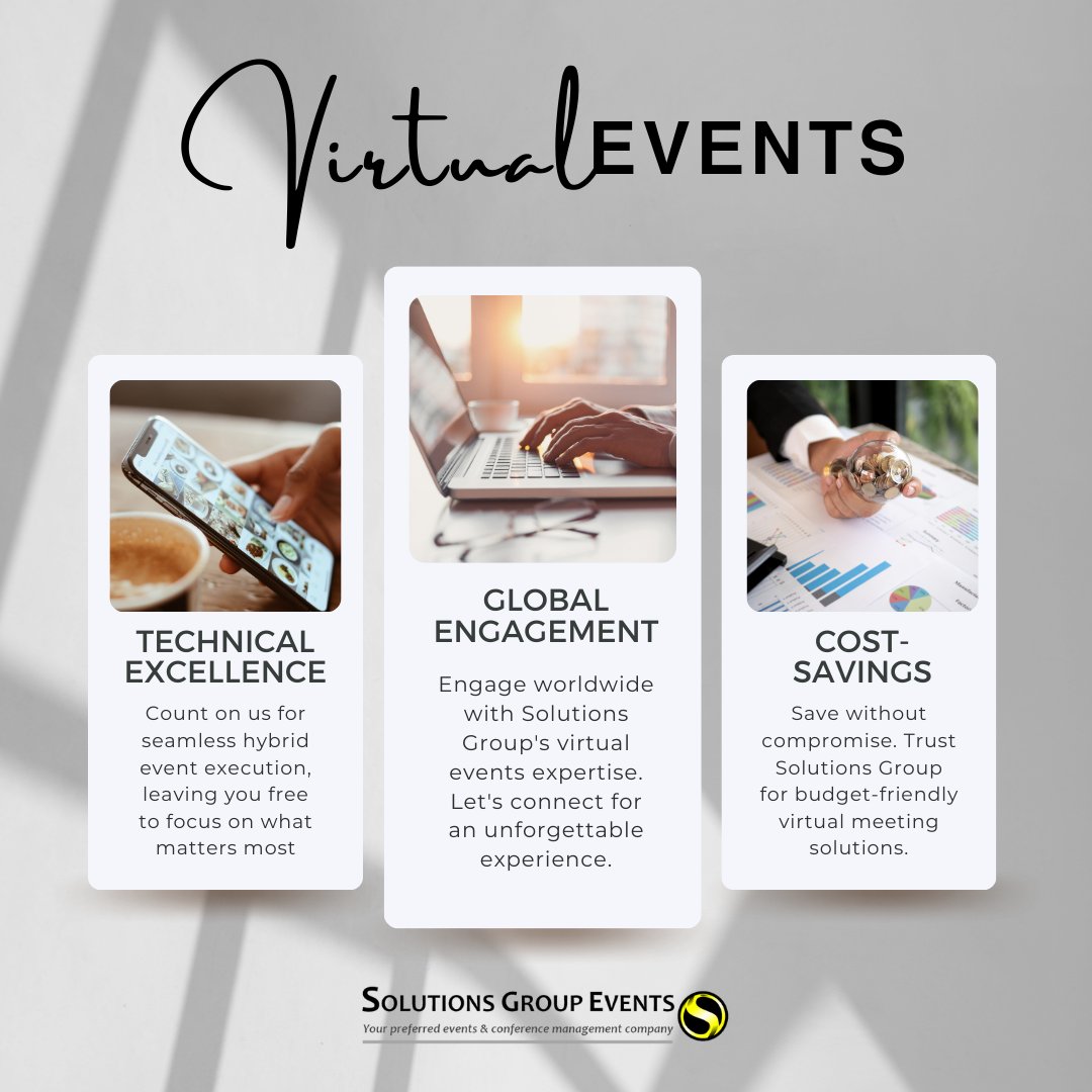 Bespoke_Styling's tweet image. Unlock a World of Virtual Experiences! 🌐✨ 

Solutions Group Events transforms your events into immersive online journeys. 

Let&apos;s connect, engage, and create memorable virtual moments together. 

#VirtualEvents #SolutionsGroupEvents