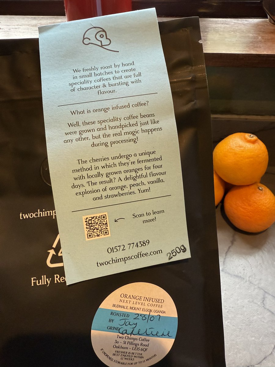 [Gifted] Two Chimps Orange Infused Coffee! 🍊☕️ Super tasty orange coffee. Awesome coffee. No nonsense. Check out <a href="/twochimpscoffee/">Two Chimps Coffee</a> for more info 👀 #twochimpscoffee #coffee #orange #wellthisisnew #gifted