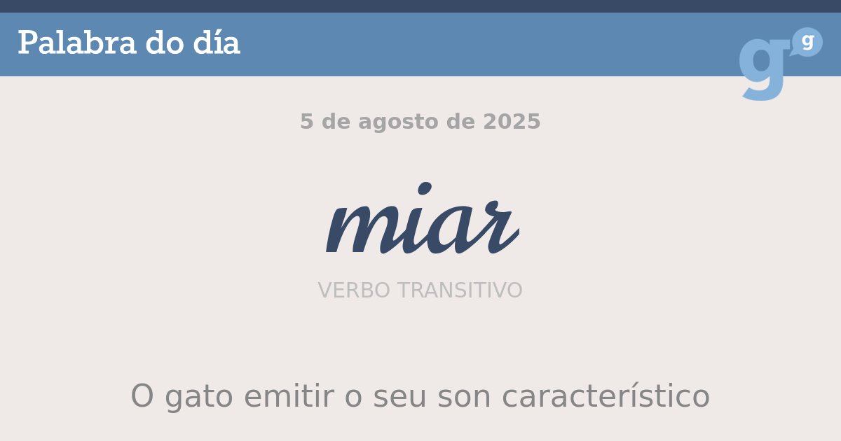 PortalPalabras's tweet photo. Cando sentes os gatos de noite, óelos #miar, #miañar ou #maiar; pero, se teñen fame, daquela o que fan é #minar. #palabradodía
- https://t.co/gOvE5Qincs https://t.co/cJWCF15dRM