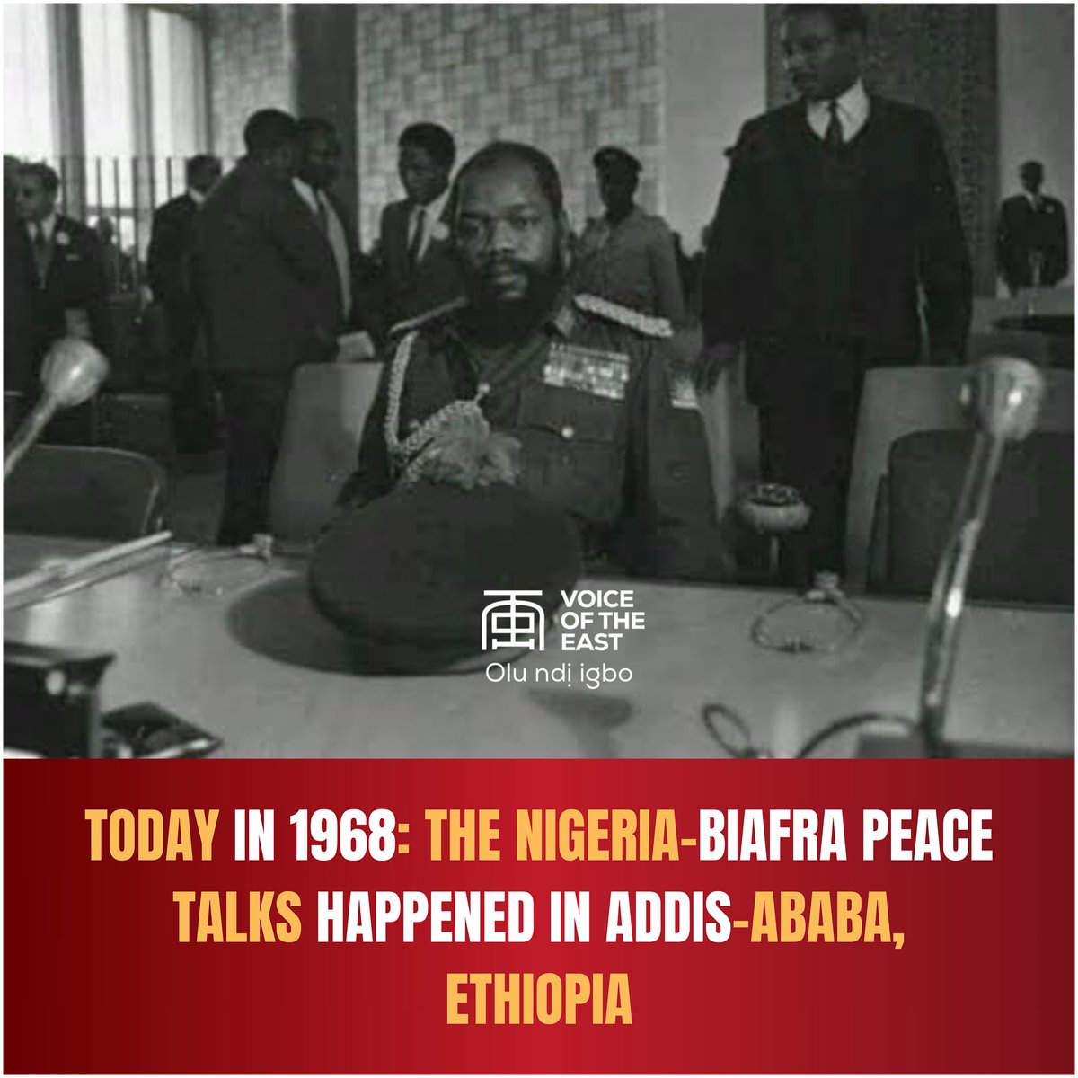 Today in 1968, Nigeria-Biafra peace talks happened in Addis Ababa.
It was a moment the world hoped would end the war.
But things didn’t go as expected.

Here’s how it went down, a thread 🧵