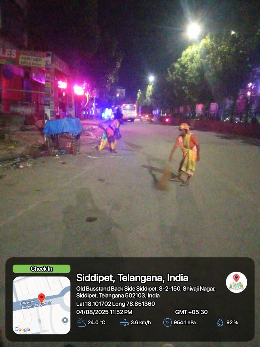 Swachh Siddipet (@mc_siddipet) on Twitter photo రాత్రివేళ పారిశుద్ధ్య పనులు నిర్వహిస్తున్న మున్సిపల్ పారిశుద్ధ్య సిబ్బంది.
<a href="/cdmatelangana/">C&DMA</a> <a href="/tksreedevi/">TK Sreedevi</a> <a href="/RoopaMishra77/">Roopa Mishra</a> <a href="/VivekVenkatswam/">Dr Vivek Venkatswamy</a> <a href="/Ponnam_INC/">Ponnam Prabhakar</a> <a href="/BRSHarish/">Harish Rao Thanneeru</a> <a href="/Collector_SDPT/">Collector Siddipet</a> <a href="/AcSiddipet/">AC_Siddipet</a> <a href="/SwachhBharatGov/">Swachh Bharat Urban</a> <a href="/SwachSurvekshan/">Swachh Survekshan</a> రాత్రివేళ పారిశుద్ధ్య పనులు నిర్వహిస్తున్న మున్సిపల్ పారిశుద్ధ్య సిబ్బంది.
<a href="/cdmatelangana/">C&DMA</a> <a href="/tksreedevi/">TK Sreedevi</a> <a href="/RoopaMishra77/">Roopa Mishra</a> <a href="/VivekVenkatswam/">Dr Vivek Venkatswamy</a> <a href="/Ponnam_INC/">Ponnam Prabhakar</a> <a href="/BRSHarish/">Harish Rao Thanneeru</a> <a href="/Collector_SDPT/">Collector Siddipet</a> <a href="/AcSiddipet/">AC_Siddipet</a> <a href="/SwachhBharatGov/">Swachh Bharat Urban</a> <a href="/SwachSurvekshan/">Swachh Survekshan</a>
