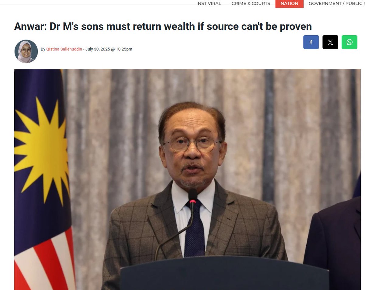 𝗧𝗛𝗘 𝗔𝗠𝗔𝗭𝗜𝗡𝗚 𝗟𝗜𝗔𝗥 

1. Anwar Ibrahim, the tenth Malaysian Prime Minister is an amazing liar.

2. He stated in Jakarta “But if they themselves admit – not as an accusation but as a declaration – that ‘I(Mahathir) or my son own RM1.2 billion, and another one RM4