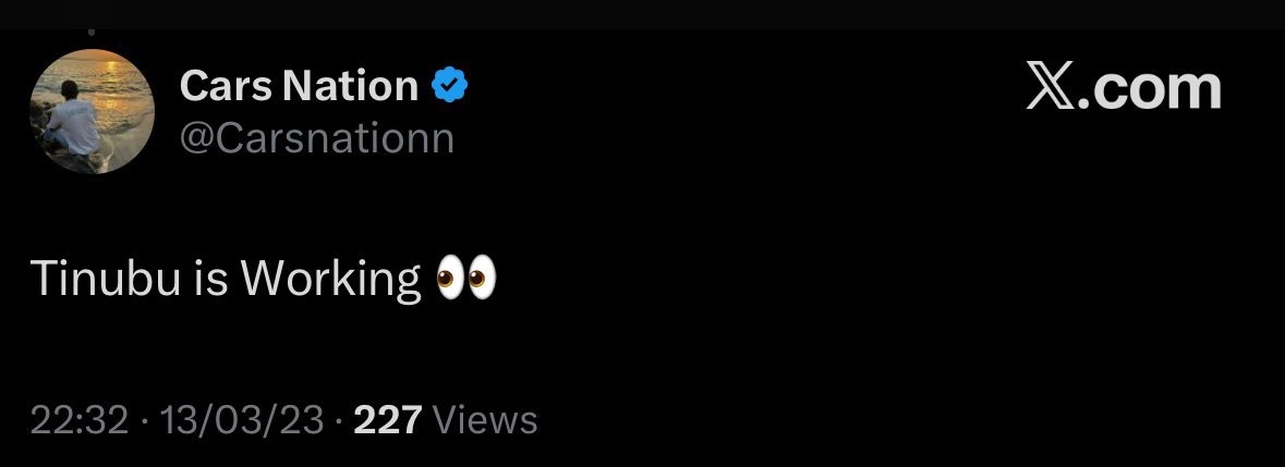 As he dey work, he dey show.
Oke ezuola Nigeria.