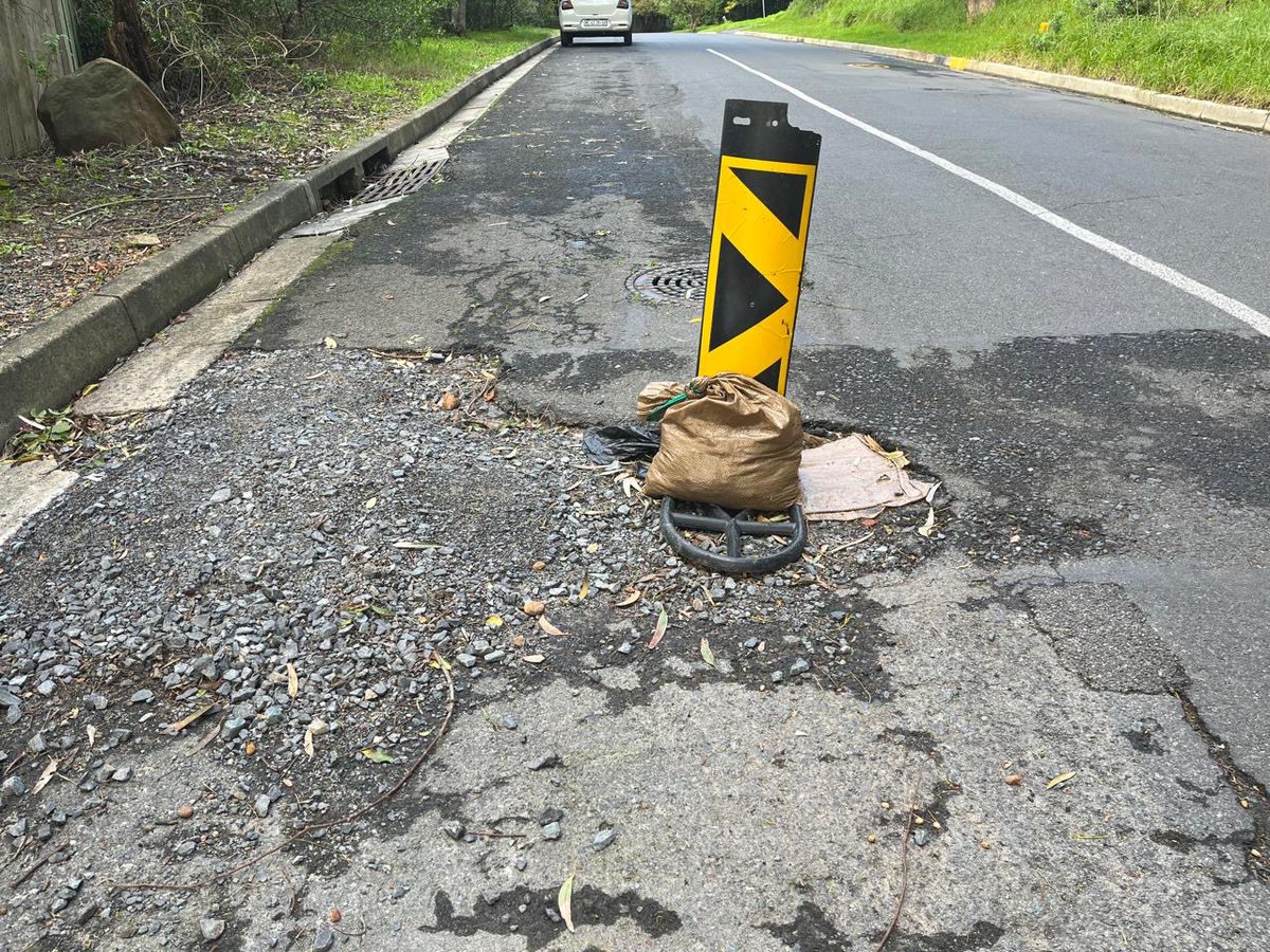 charlesmeadows2's tweet photo. @CityofCT 8 Months this hole has been here. Reported numerous times and each time ignored. PLEASE fix it. Whittlers Way, Meadows, Hout Bay. https://t.co/9sb9YsM23K