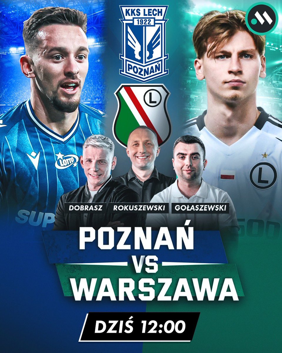 Meczyki.pl (@meczykipl) on Twitter photo Poznań 🆚 Warszawa z debiutem <a href="/mRokuszewski/">Mateusz Rokuszewski</a> w roli prowadzącego 💥
◾️ Lech - Crvena: jak zagra Kolejorz?
◾️ Legia przed AEK-iem Larnaką
◾️ AS Roma walczy o Ziółkowskiego
◾️ Ostatnie dni Sousy w Lechu?
Start: 12:00 🫵 Poznań 🆚 Warszawa z debiutem <a href="/mRokuszewski/">Mateusz Rokuszewski</a> w roli prowadzącego 💥
◾️ Lech - Crvena: jak zagra Kolejorz?
◾️ Legia przed AEK-iem Larnaką
◾️ AS Roma walczy o Ziółkowskiego
◾️ Ostatnie dni Sousy w Lechu?
Start: 12:00 🫵