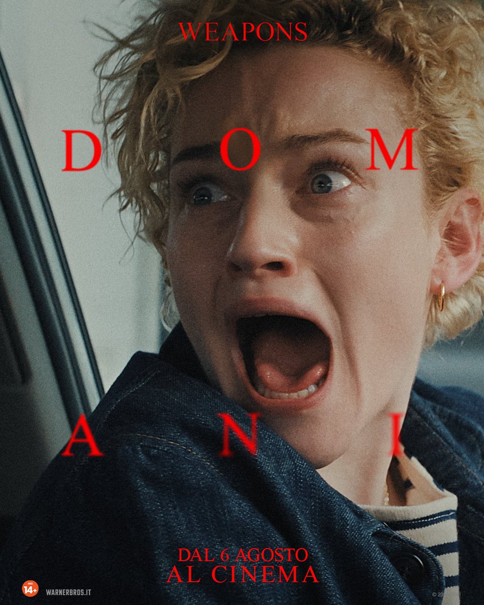 Un superstite, un enigma, nessuna via d’uscita. Da DOMANI #WeaponsIlFilm vi aspetta al cinema. weaponsspettacoli.it/tickets/