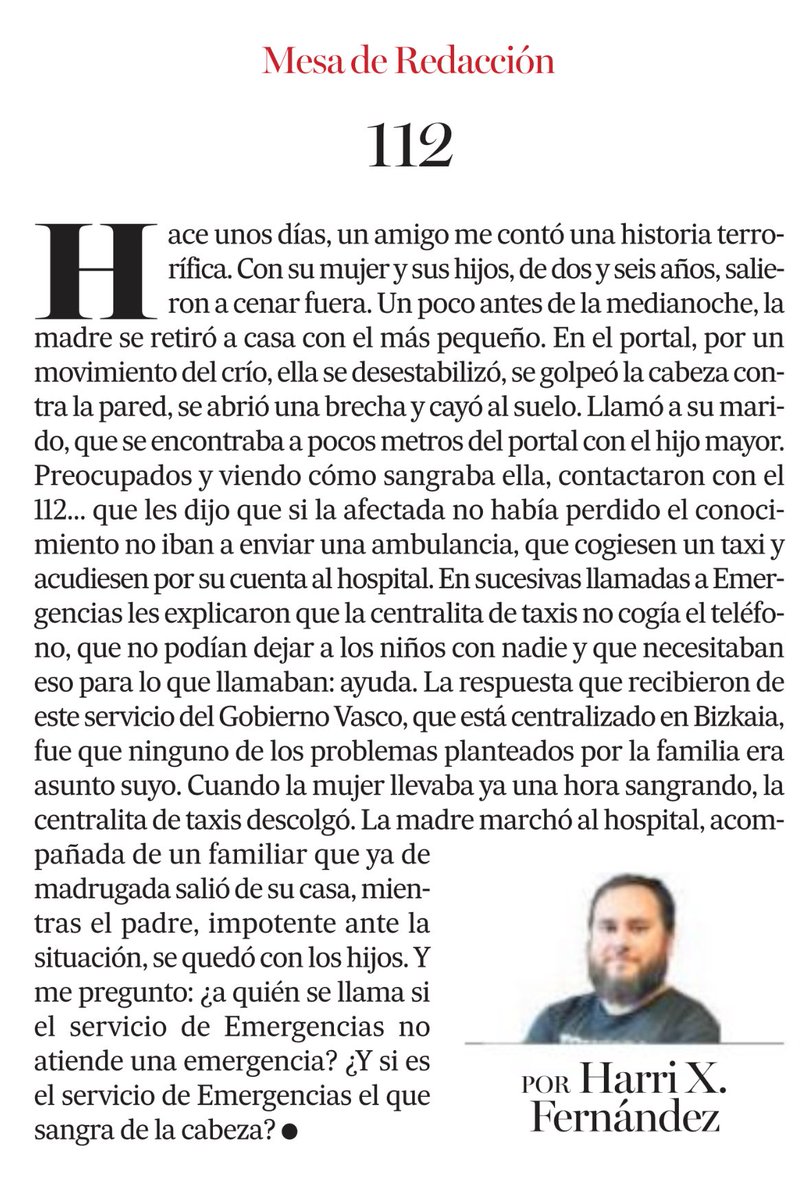 Harrifernandez's tweet image. Hoy, una historia terrorífica en pocas líneas sobre el 112. Si el servicio de Emergencias no te ayuda en una emergencia, ¿a quién hay que llamar?