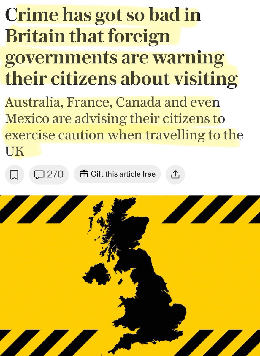 Seriously this is so embarrassing!

Foreign governments are WARNING their citizens about visiting the UK.

Brilliant news for our tourism and hospitality industry just bloody brilliant 🤡