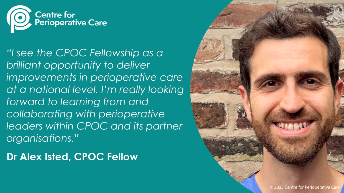 Centre for Perioperative Care (@cpoc_news) on Twitter photo We’re delighted to welcome our new CPOC Fellow, Dr Alex Isted to the team.
As CPOC Fellow Alex will be working with us to support improvements in perioperative care and help drive forward collaborative, patient focused initiatives across the UK.
Welcome to the team <a href="/Alex_Isted/">Alex Isted</a> We’re delighted to welcome our new CPOC Fellow, Dr Alex Isted to the team.
As CPOC Fellow Alex will be working with us to support improvements in perioperative care and help drive forward collaborative, patient focused initiatives across the UK.
Welcome to the team <a href="/Alex_Isted/">Alex Isted</a>