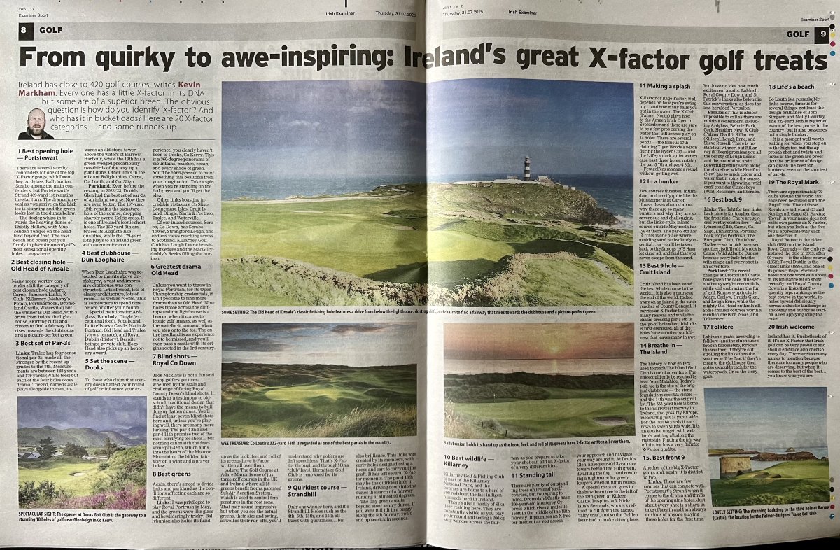 Some light entertainment this morning.

Ireland's X-Factor Golf Courses, published in the Irish Examiner.

(Feel free to add your own in the comments)
#golf