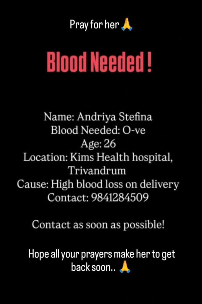 BheemBoy💕🇮🇳 Eat millets Stay Healthy🙏 (@pitchboss) on Twitter photo #Urgent #Blood O- needed in #trivandrum #Kerala
Contact : 9841284509
Plz help or share 🙏 <a href="/BloodAid/">BloodAid</a> <a href="/BloodDonorsIn/">Blood Donors India</a> <a href="/BloodLineInd/">Blood Line</a> <a href="/iCanSaveLife/">iCanSaveLife</a> #Urgent #Blood O- needed in #trivandrum #Kerala
Contact : 9841284509
Plz help or share 🙏 <a href="/BloodAid/">BloodAid</a> <a href="/BloodDonorsIn/">Blood Donors India</a> <a href="/BloodLineInd/">Blood Line</a> <a href="/iCanSaveLife/">iCanSaveLife</a>