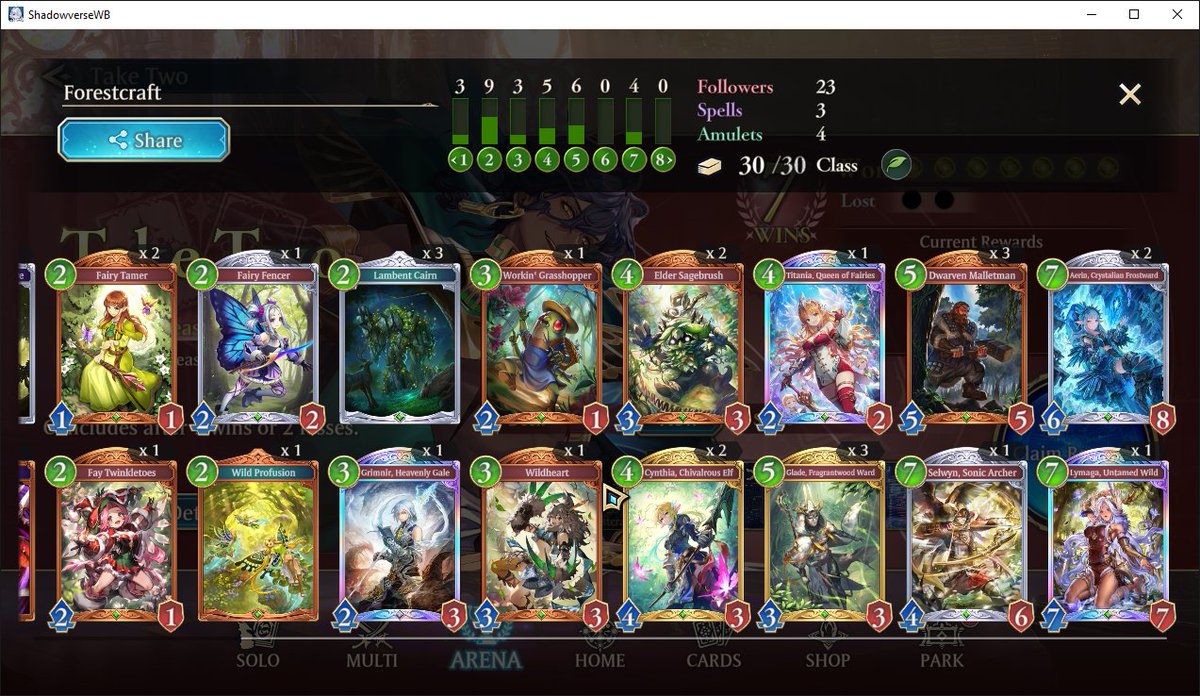 2pick エルフ 7-0
エルフで勝つための条件は高すぎる...
相手：5ロイ, 1ビショ, 1ドラ