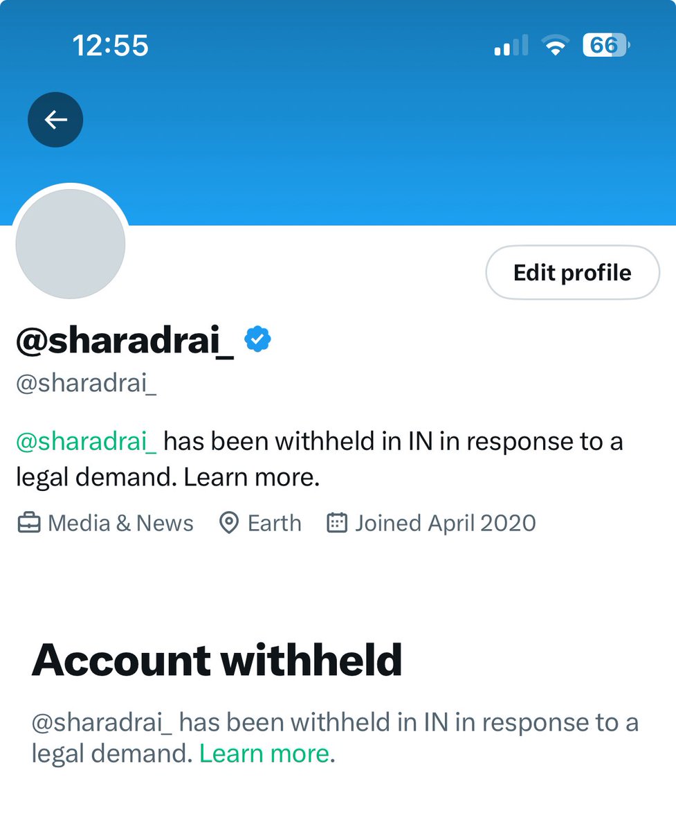 Sharad K Rai (@sharadrai_) on Twitter photo I’m Indian 🇮🇳 and my govt withheld my account in India itself. I don’t know why?
I am just a normal citizen who has some views, opinion which he is expressing.
<a href="/MEAIndia/">Randhir Jaiswal</a> I’m Indian 🇮🇳 and my govt withheld my account in India itself. I don’t know why?
I am just a normal citizen who has some views, opinion which he is expressing.
<a href="/MEAIndia/">Randhir Jaiswal</a>