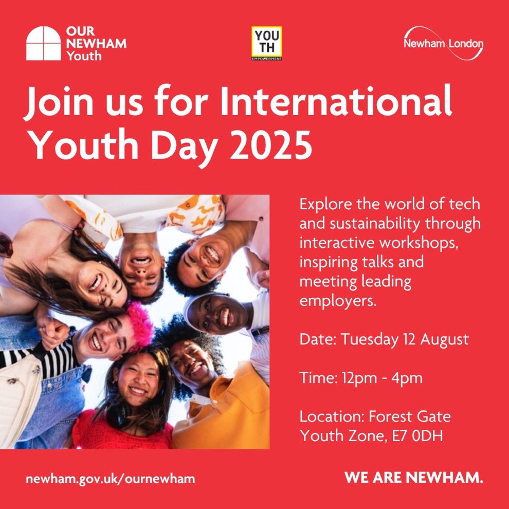📣 Please share! We’re celebrating international Youth Day at Forest Gate Youth Zone next Tuesday 12th August! 

➡️ One of 5 Youth Zones we have in operation and a shining example of the kind of safe, supportive space every young person deserves ✨

➡️ There’ll be lots going on