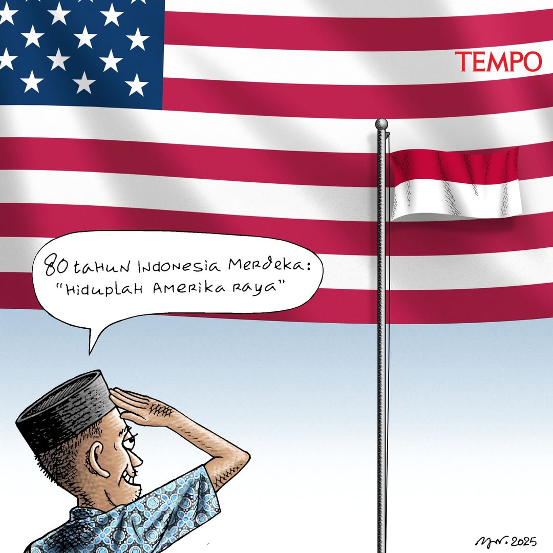 80 Tahun Indonesia Merdeka : Hiduplah Amerika Raya

Negosiasi tarif impor Prabowo dan Trump menghasilkan kesepakatan 19 persen untuk barang Indonesia, 0 persen untuk Amerika.

DALAM percakapan telepon 17 menit pada 15 Juli 2025, Presiden Amerika Serikat Donald Trump setuju