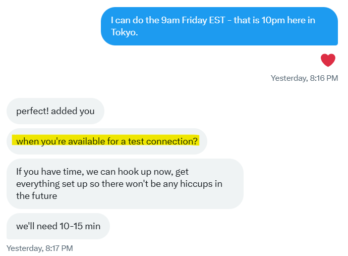 🌸Crypto Eri ~ Carpe Diem (@sentosumosaba) on Twitter photo I was almost tricked by the hacker of a compromised account yesterday. That was close.⚠️Thank you <a href="/daniel_wwf/">Daniel "CEO of the XRPL" Keller</a> (the best CEO ever), for the save. I was almost tricked by the hacker of a compromised account yesterday. That was close.⚠️Thank you <a href="/daniel_wwf/">Daniel "CEO of the XRPL" Keller</a> (the best CEO ever), for the save.