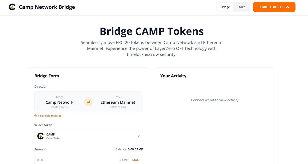 SARU.ink (@tihoangphi) on Twitter photo ⚠️ The $CAMP mainnet bridge is now LIVE!
<a href="/campnetworkxyz/">Camp Network ⛺️</a> has officially deployed the MAINNET! 😱😱😱
✅ The $CAMP TGE is coming — big moves incoming!
✅ The Camp Network staking website is also live.
✅ They’re even testing the mainnet bridge through LayerZero ⚠️ The $CAMP mainnet bridge is now LIVE!
<a href="/campnetworkxyz/">Camp Network ⛺️</a> has officially deployed the MAINNET! 😱😱😱
✅ The $CAMP TGE is coming — big moves incoming!
✅ The Camp Network staking website is also live.
✅ They’re even testing the mainnet bridge through LayerZero
