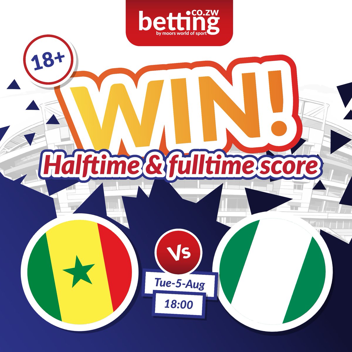 TODAY‼‼‼ ALL RULES ALERT‼👇👇
🔟Winners to get freebet $5💸💸each
Predict the HALFTIME AND FULLTIME SCORE in this match and WIN‼! 
 Senegal 🆚  Nigeria 
LET'S GO
Be sure to follow all the rules below.
Be sure to like our posts, share this post on your Facebook timeline and