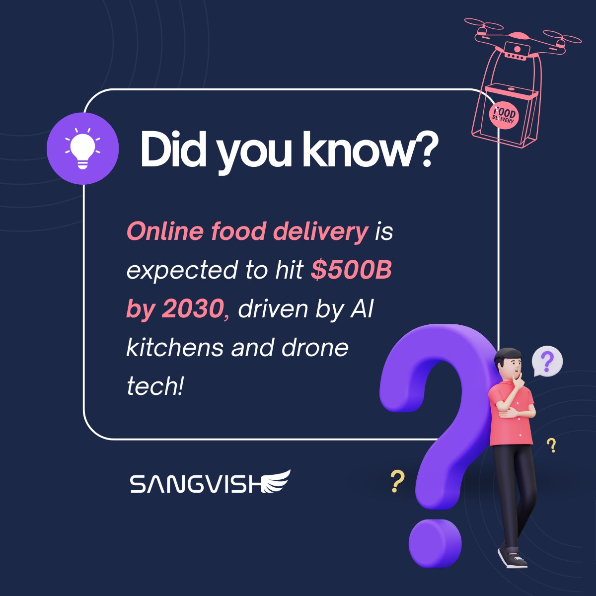 SangVishTech's tweet image. 🚀Food delivery is going big — $500B by 2030!
AI kitchens and drones are changing the game. Ready to launch your food startup?
Visit: sangvish.com
#fooddeliveryscript #fooddeliveryapp #startups #business